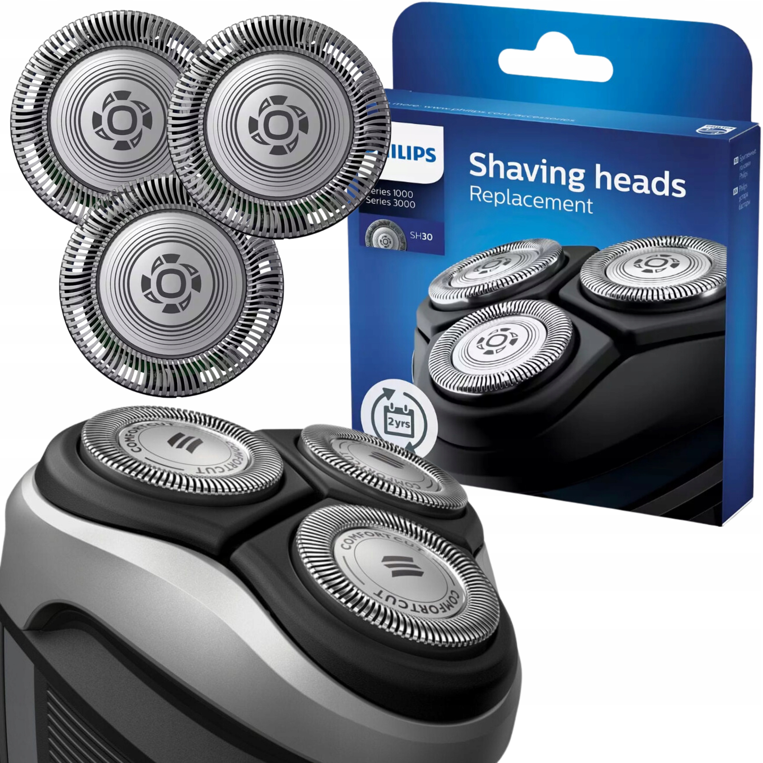 3X Ostrza Głowice Wymienne Do Golarki Philips S1000/S3000 SH30 Oryginalne