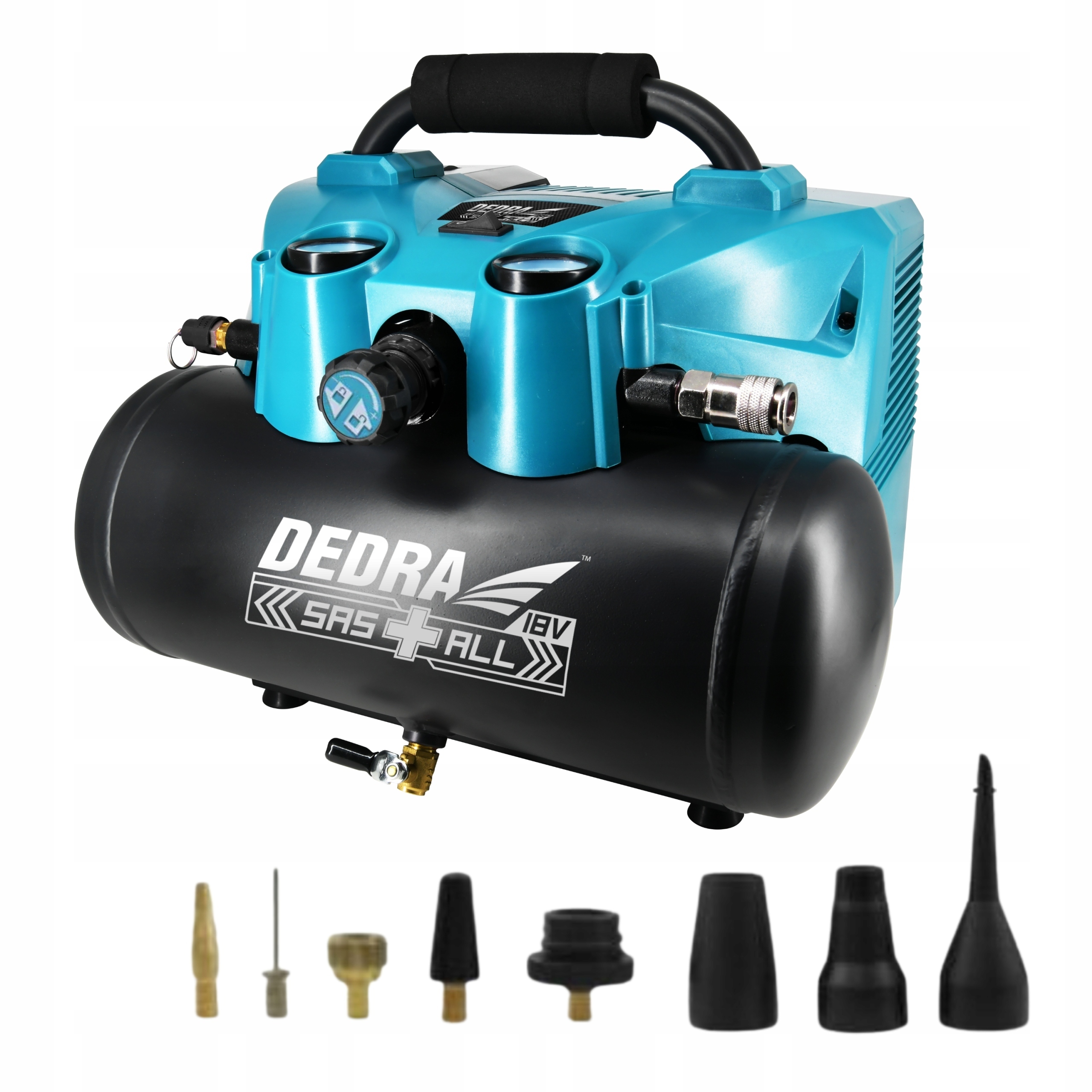 KOMPRESOR AKUMULATOROWY 6L DEDRA + 2x18V 2Ah 7077V Model 7077V