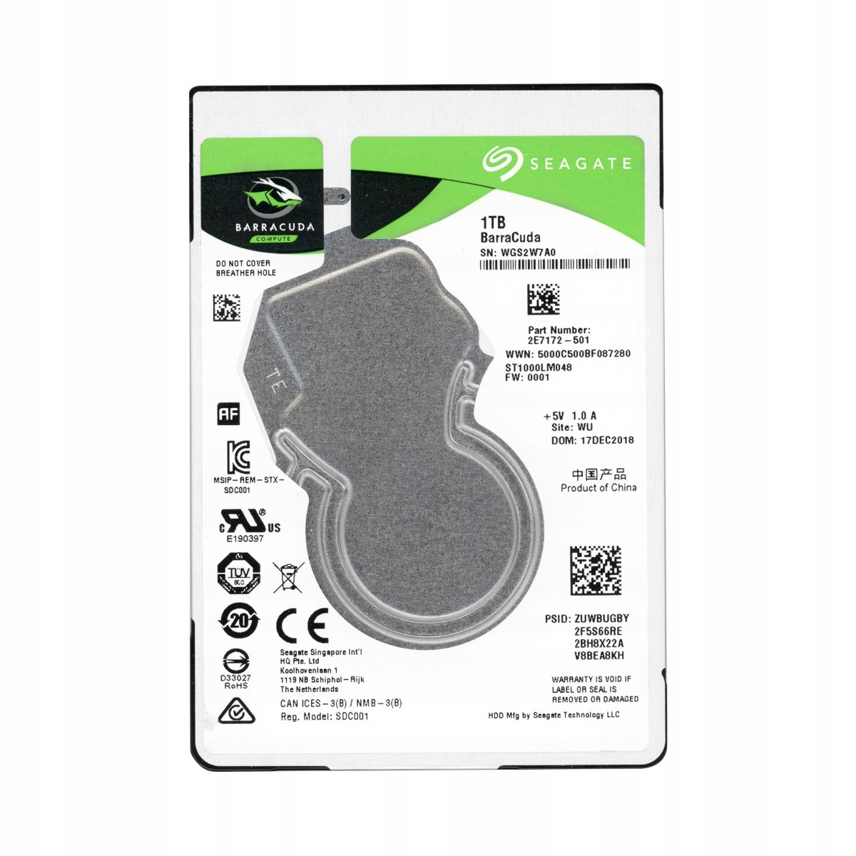 Seagate BarraCuda 1TB 5.4K 128MB Sata III 2.5'' ST1000LM048