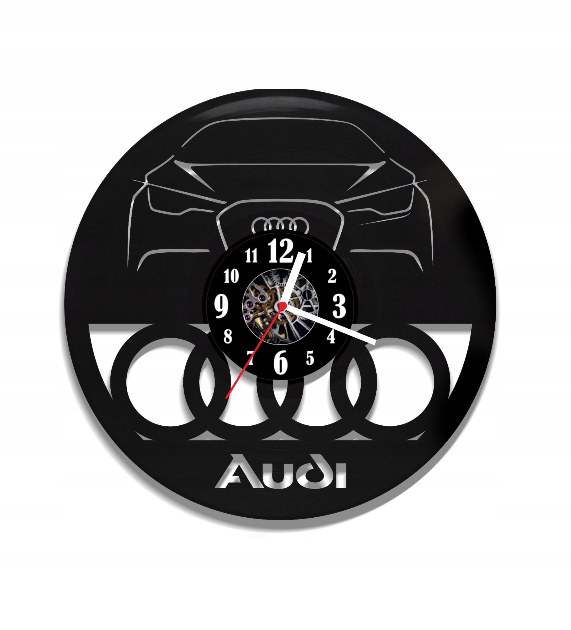 Zegar ścienny z płyty winylowej Audi 69.2
