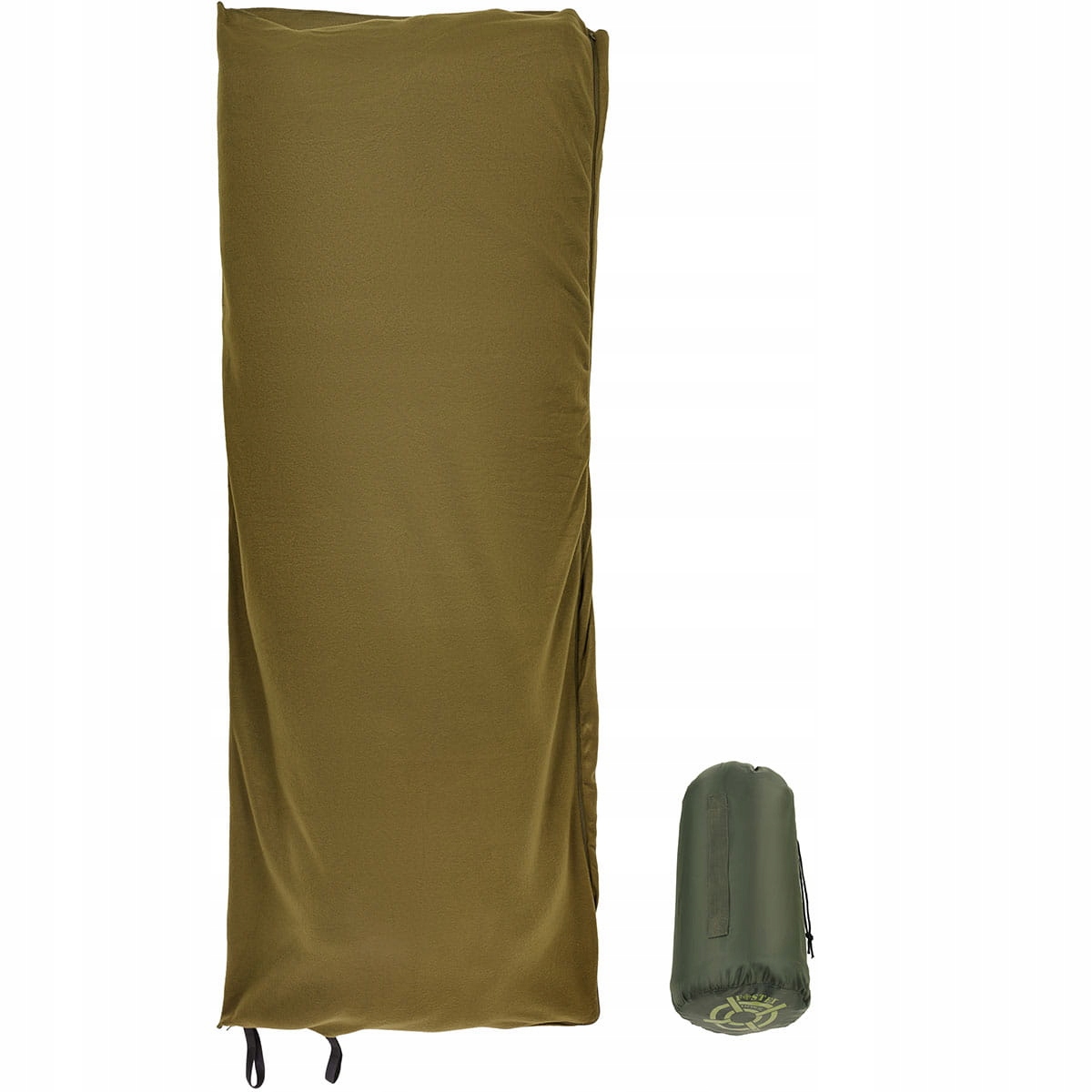 Śpiwór Turystyczny Wojskowy Polarowy Fosco 3w1 Koc Ocieplacz Wkładka Olive