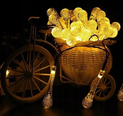 GIRLANDA SOLARNA ogrodowa LAMPKI SOLARNE na balkon 20 Żarówek LED ŻARÓWKI Kolekcja 4.5m