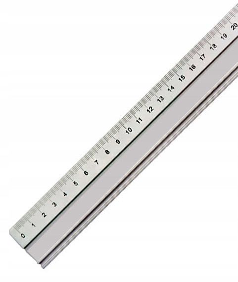 Linijka z Aluminium 20cm do Rysunku Technicznego Kolor Odcienie szarości i srebra