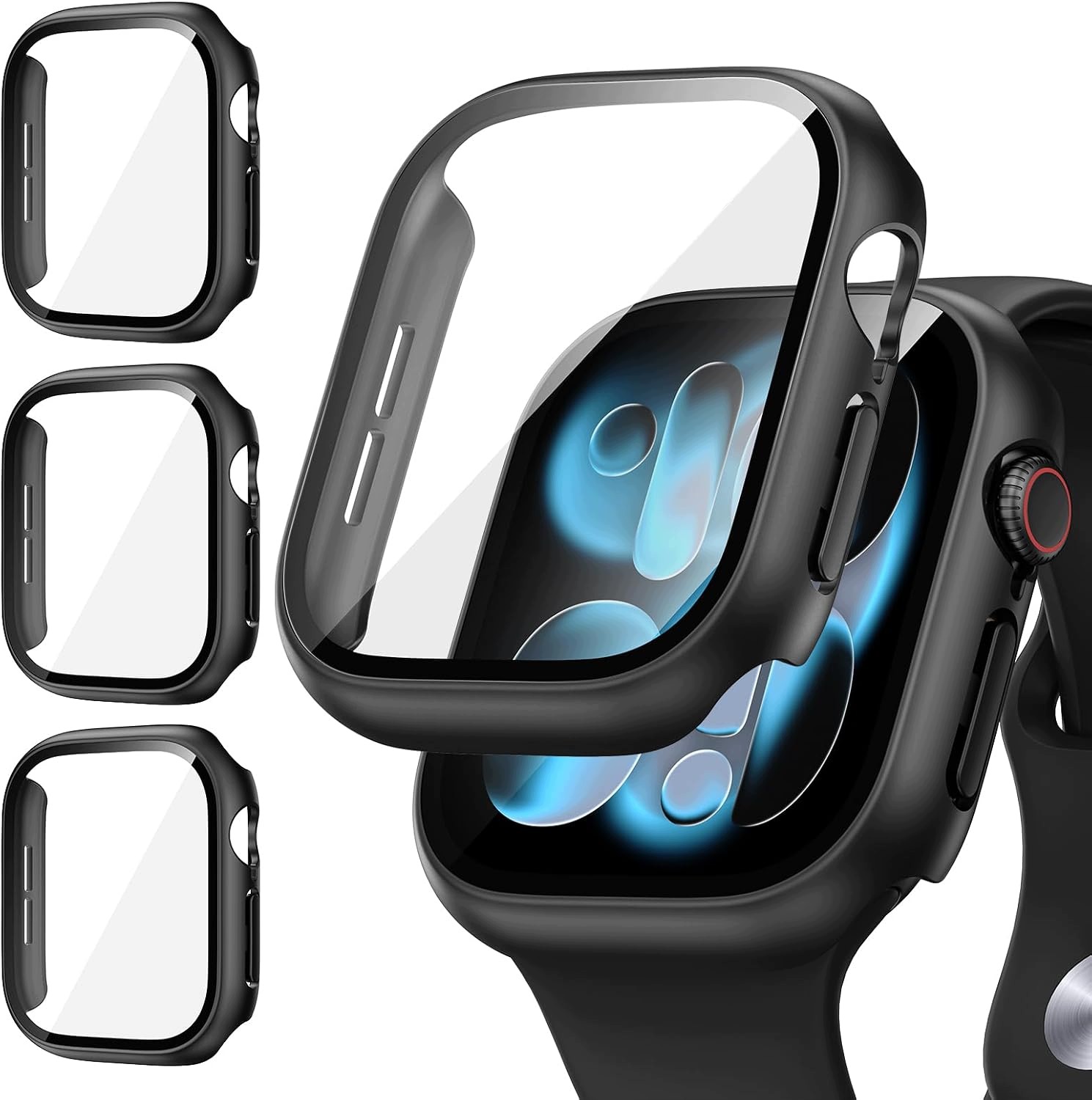 Etui do Apple Watch Series 12 46 mm Czarne 3 sztuki