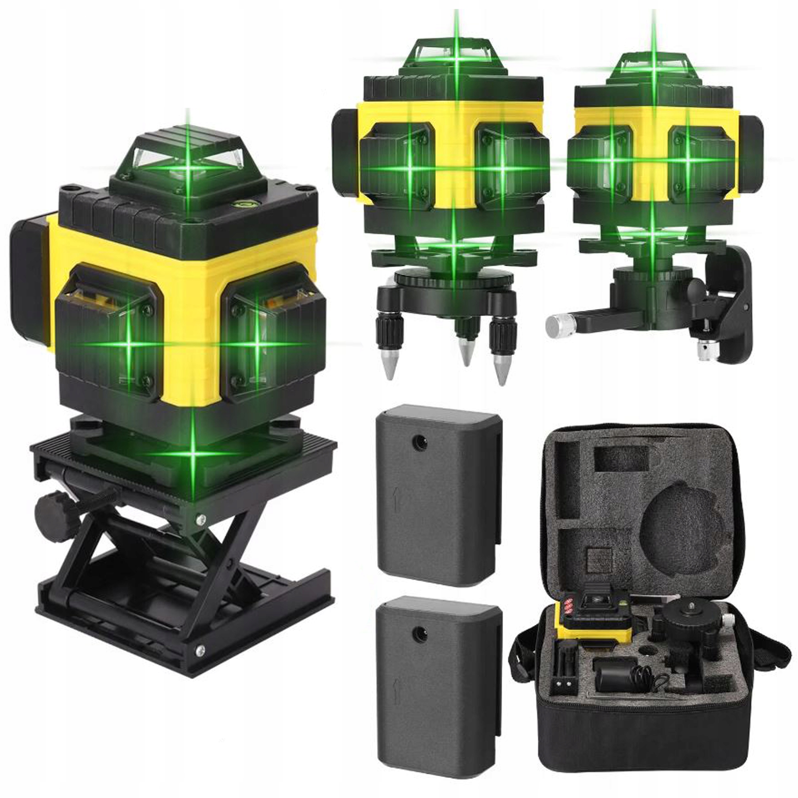 Laserová Vodováha 4D 16 Linií 360° Laser Křížový Rovinný Set