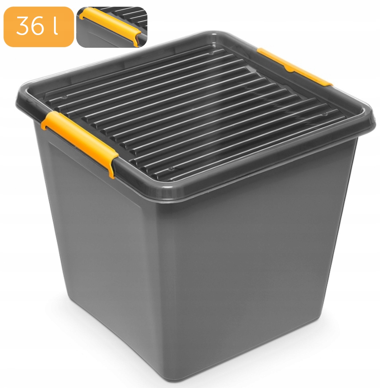 

Pojemnik Pudełko Na Zabawki Z Pokrywą 36l szary