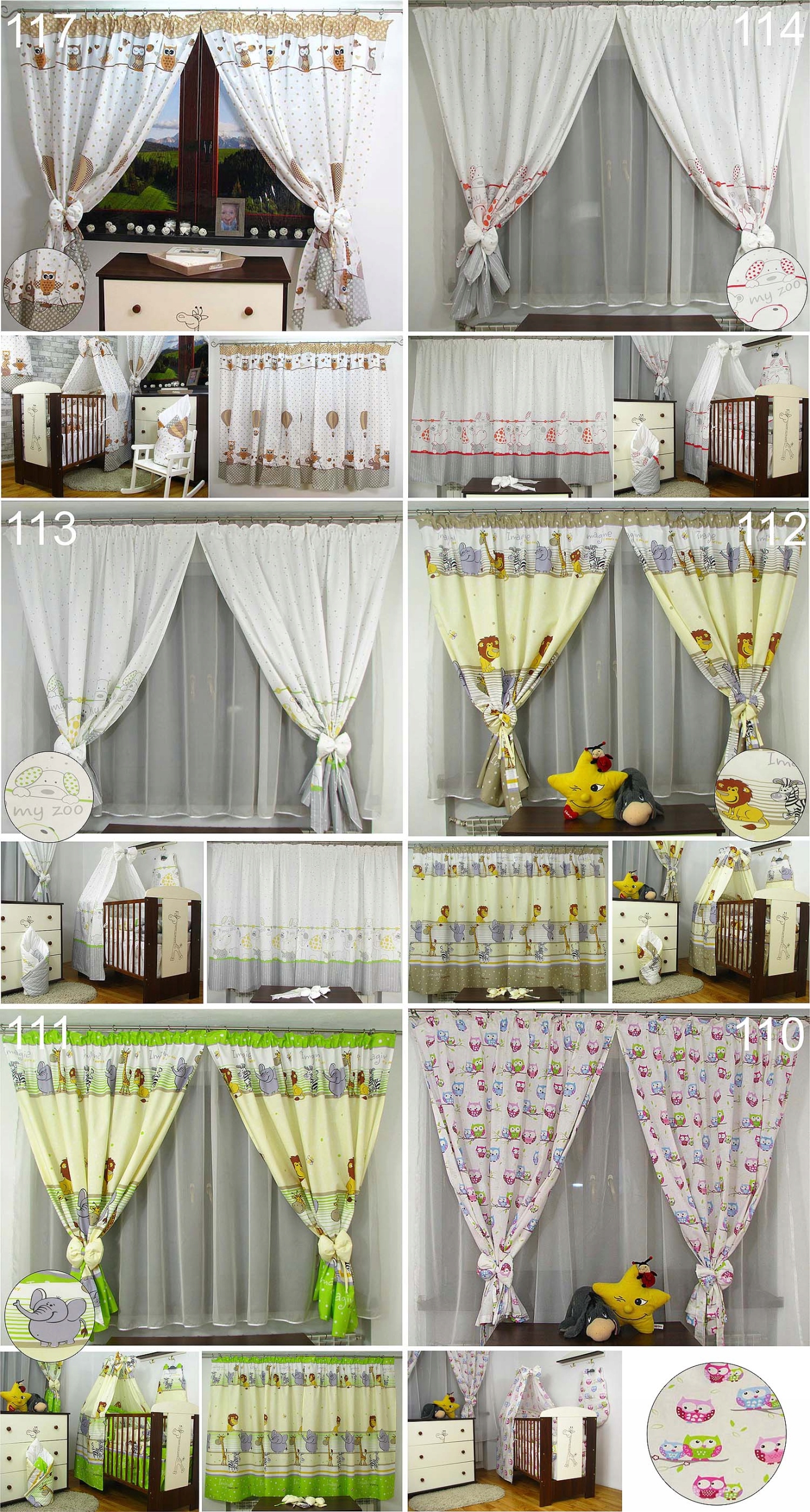 Zasłonki / Zasłony do pokoju dla dzieci bawełna I Długość 155 cm