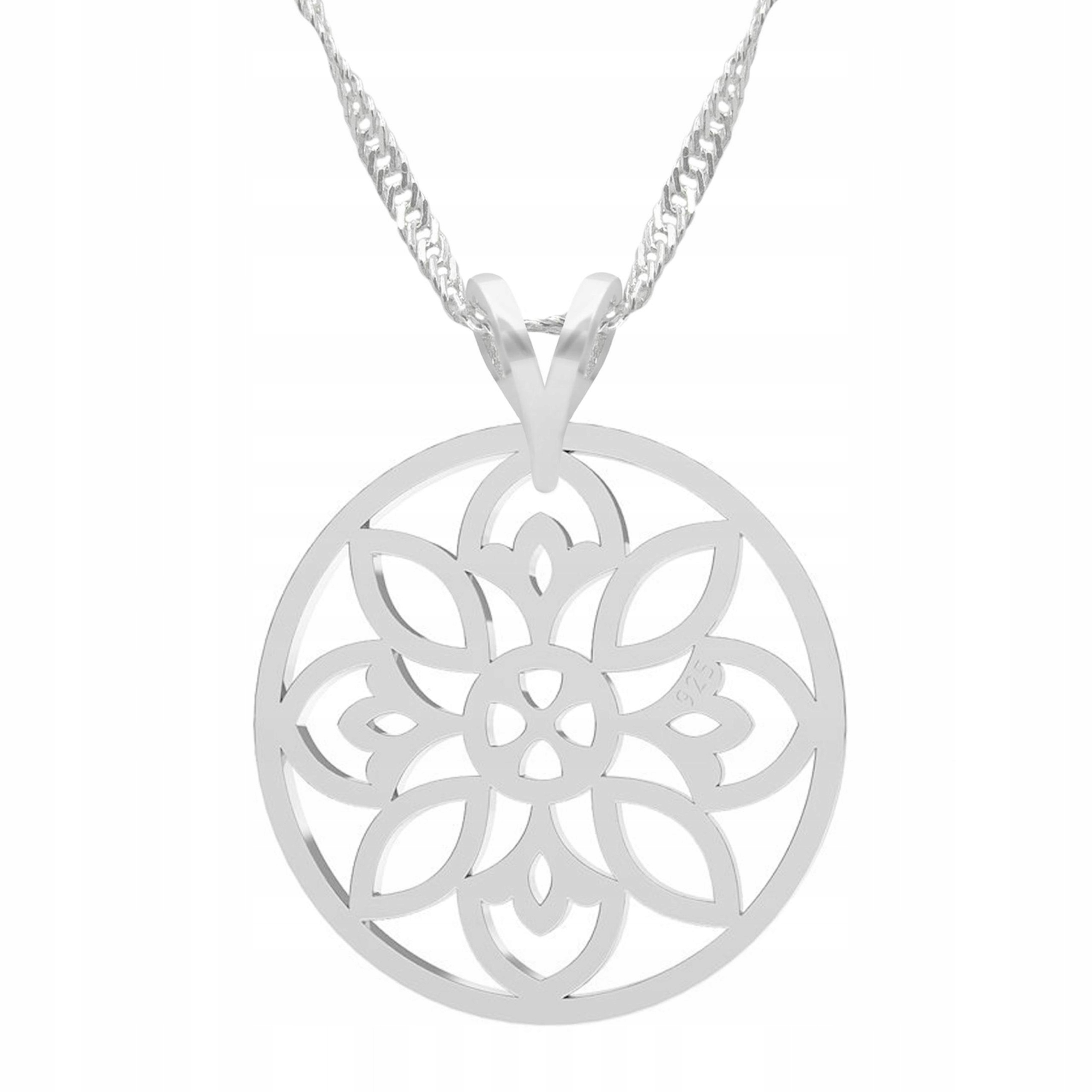 Stříbrný náhrdelník s ažurovým květem Květinový květ Stříbro 925
