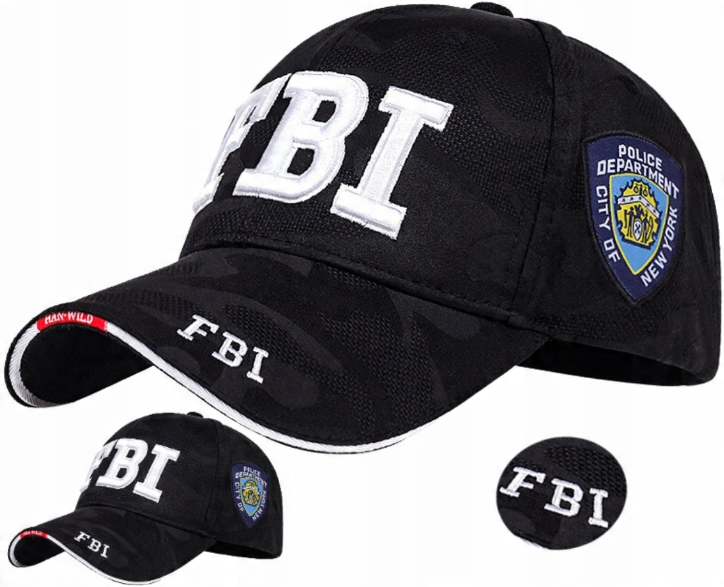 

Czapka z daszkiem Fbi czarna sportowa Outdoor