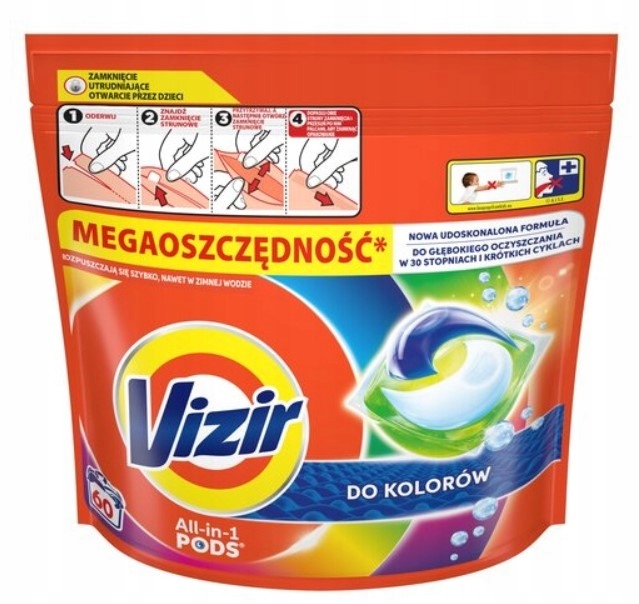 Levně Kapsle na barevné prádlo Vizir ALL-in-1 Pods 60 ks