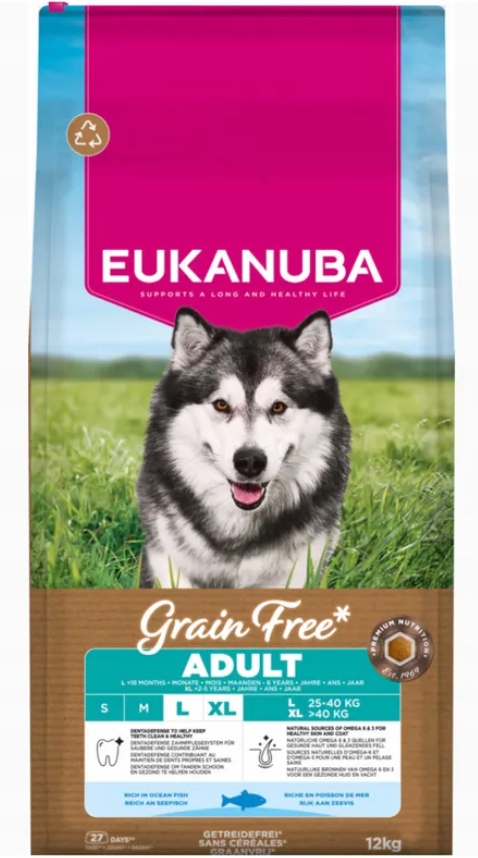 Sucha karma dla psa Eukanuba Grain Free Adult Large Ocean Fish 12kg