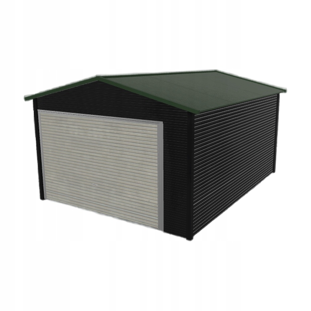 Plechová garáž 3.5 x 4.5 m jednopolohová, dvoupolohová, černá