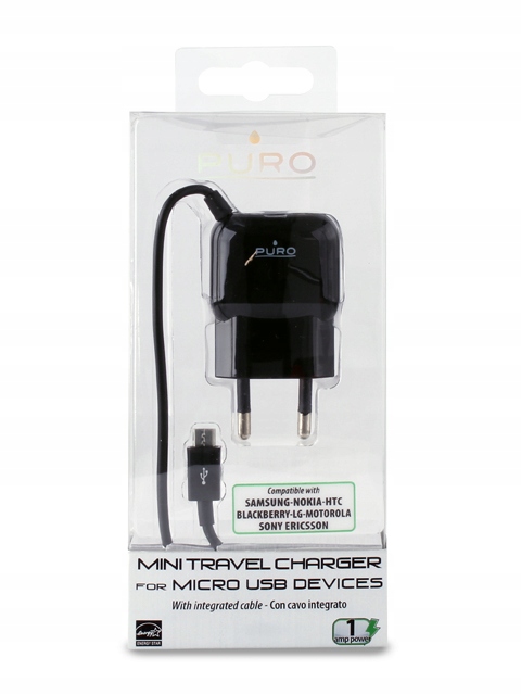 

Puro Mini Travel Charger Ładowarka Micro Usb Black
