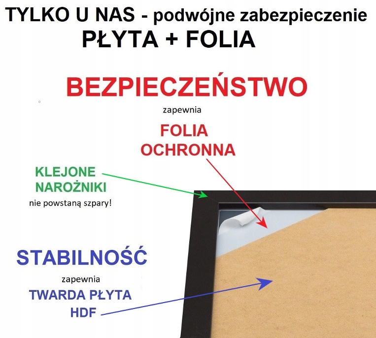 Lustro w ramie 165x55 DĄB GRAND wąska rama Marka Profilmat