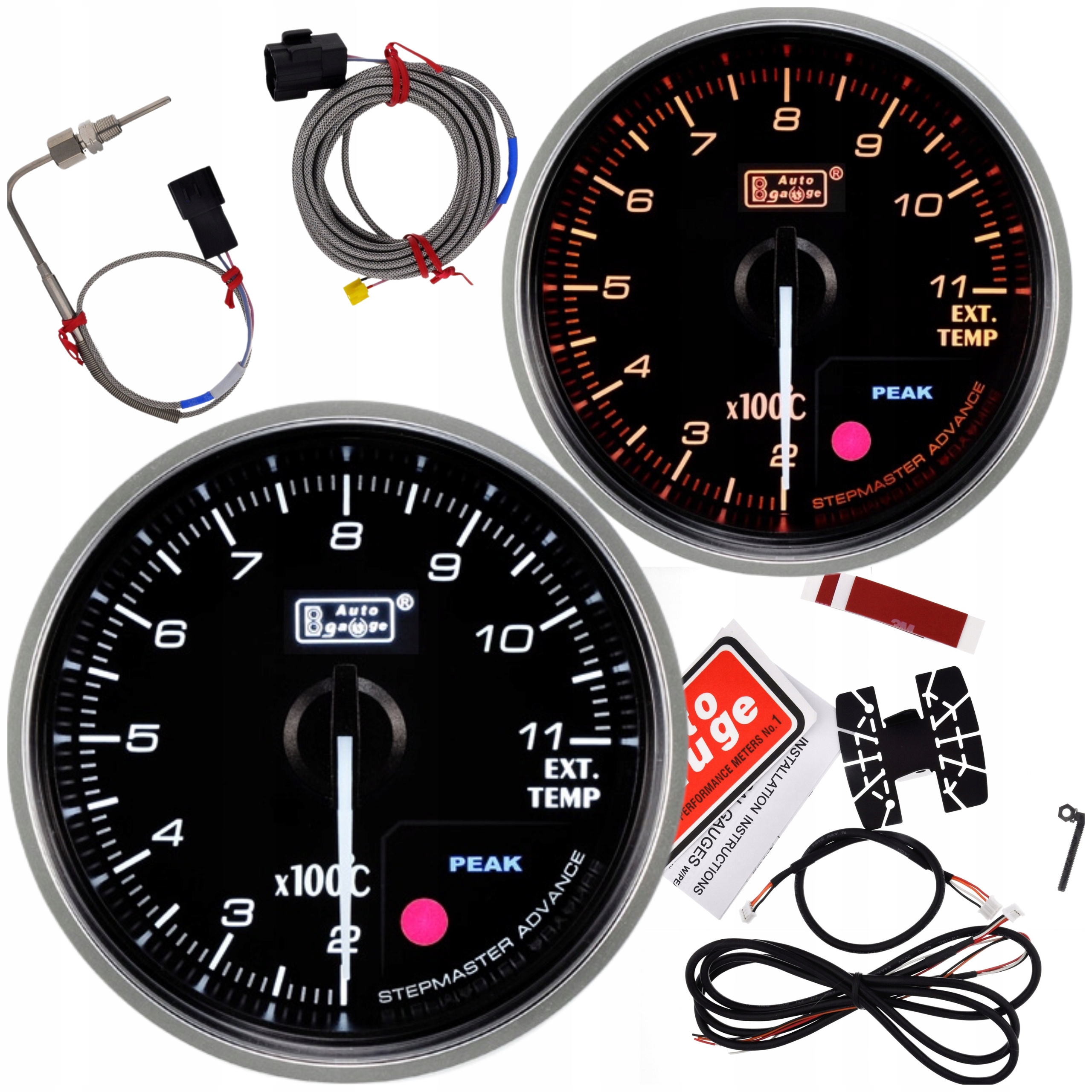 Indikátor Egt Teplota spalín 2 Led farby Auto Gauge Premium 60 mm