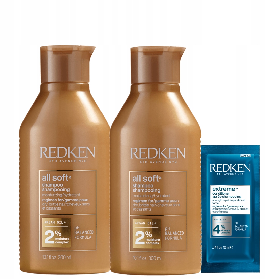 Redken All Soft šampon pro suché vlasy 2x 300 ml Dárek