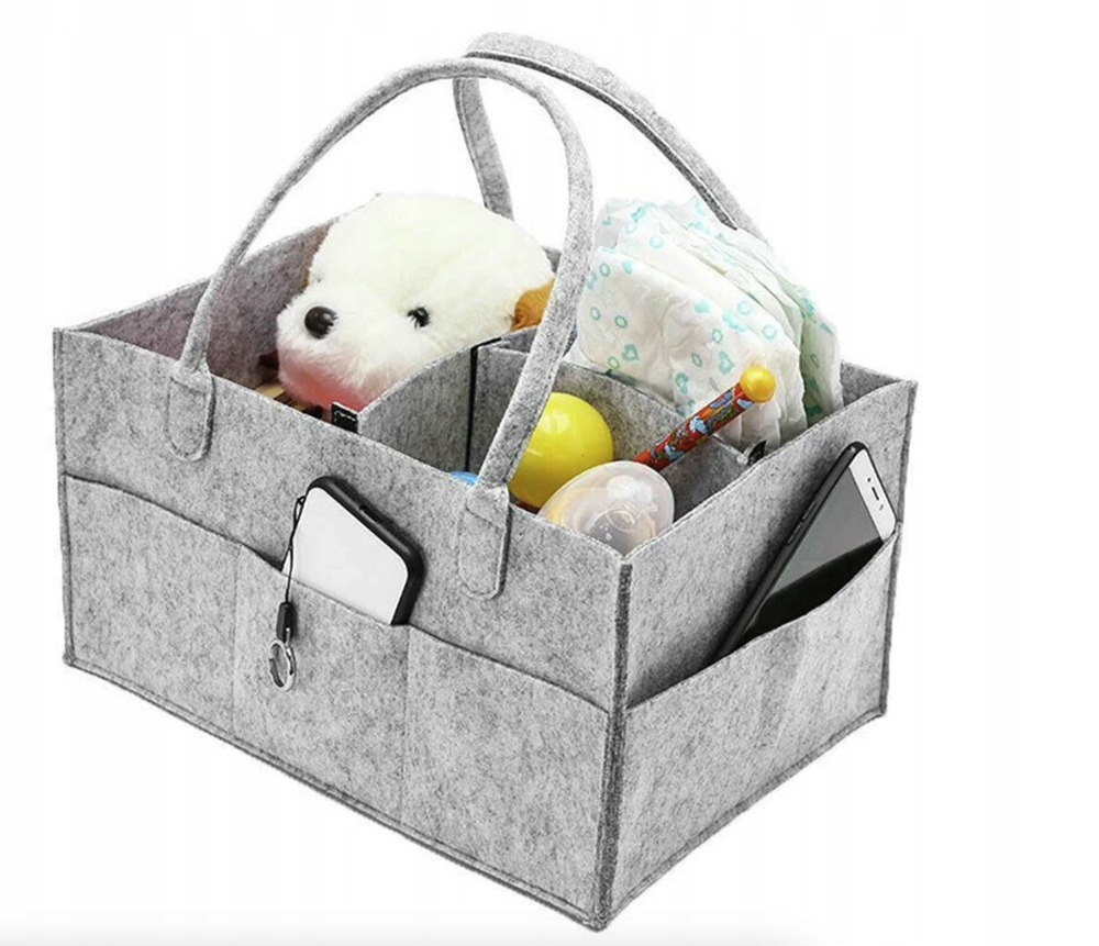 ORGANIZER TORBA MAMY DZIECKA FLICOWA FILC PIELUCHY WIELOFUNKCYJNA Kolor szary