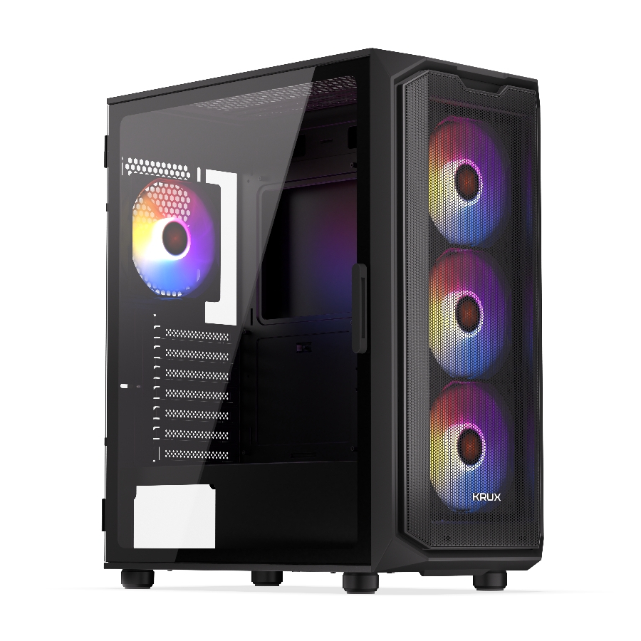 Počítačová Skříň Atx Krux Orona, Atx, mATX, 4x120 mm Argb ventilátory, až 165 mm Cpu