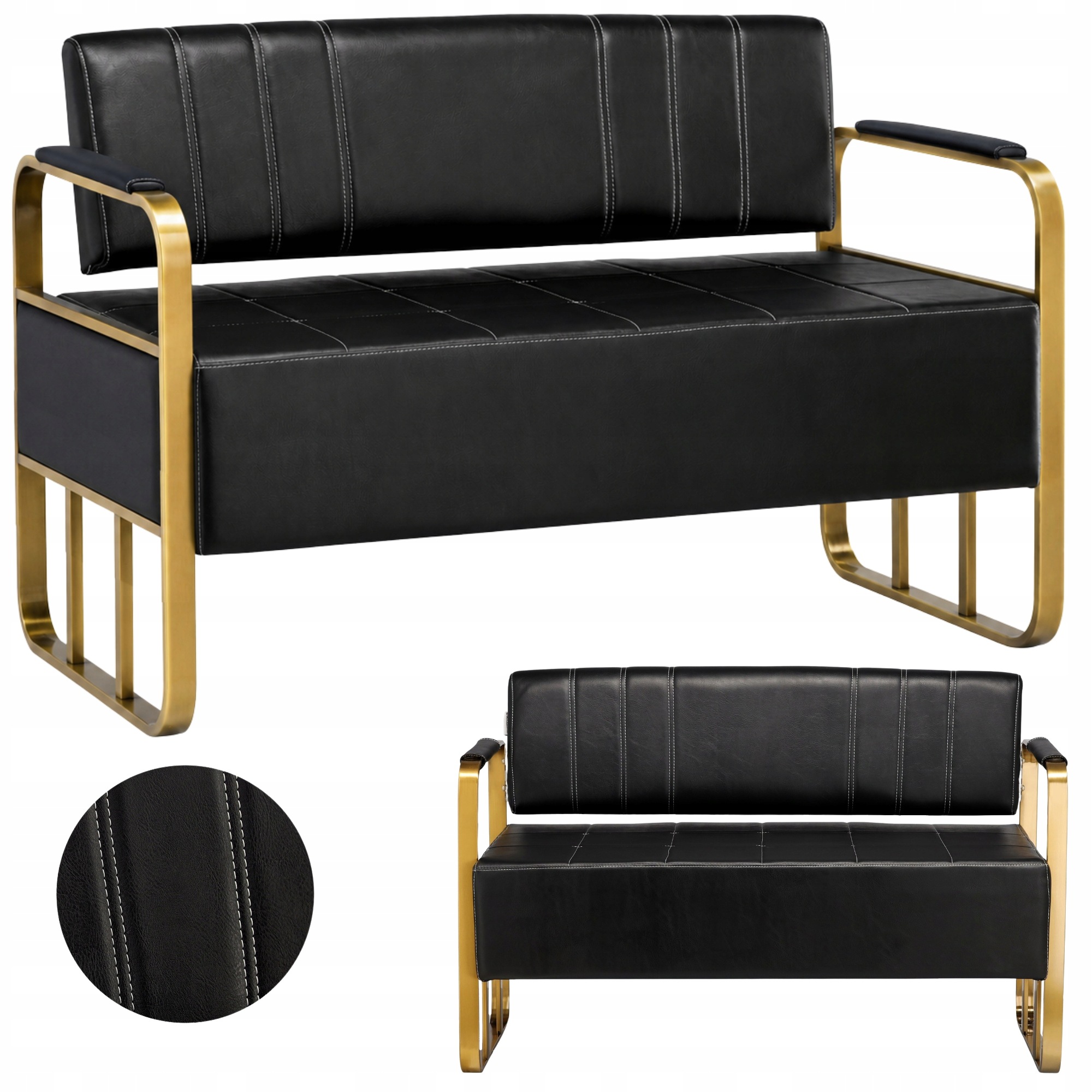 Sofa kanapa kosmetyczna fryzjerska do salonu poczekalni gabinetu 2-os 120cm
