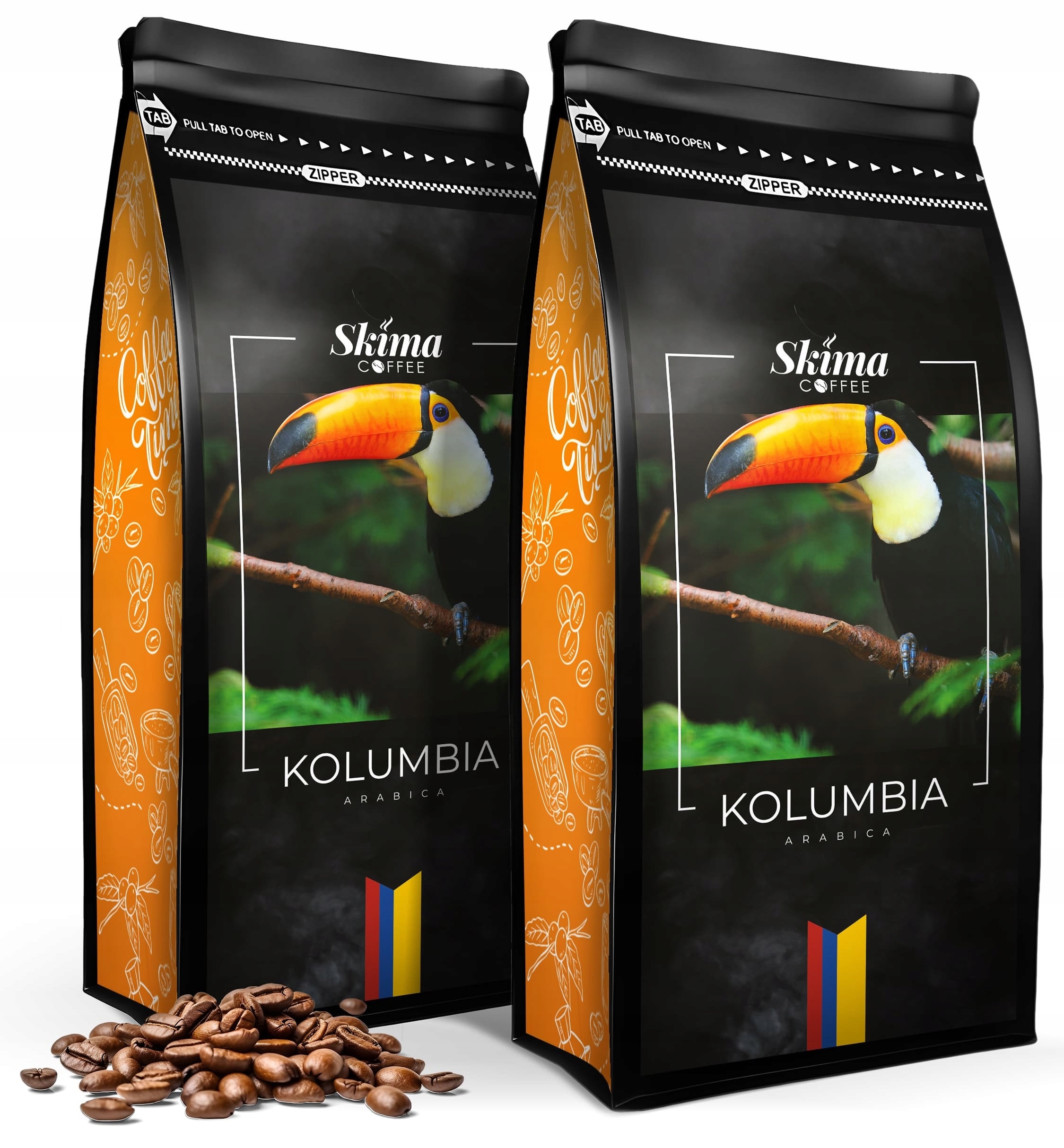 Levně Káva zrnková 1kg x2 Kolumbie Arabica 100% čerstvá do kávovaru Dárek