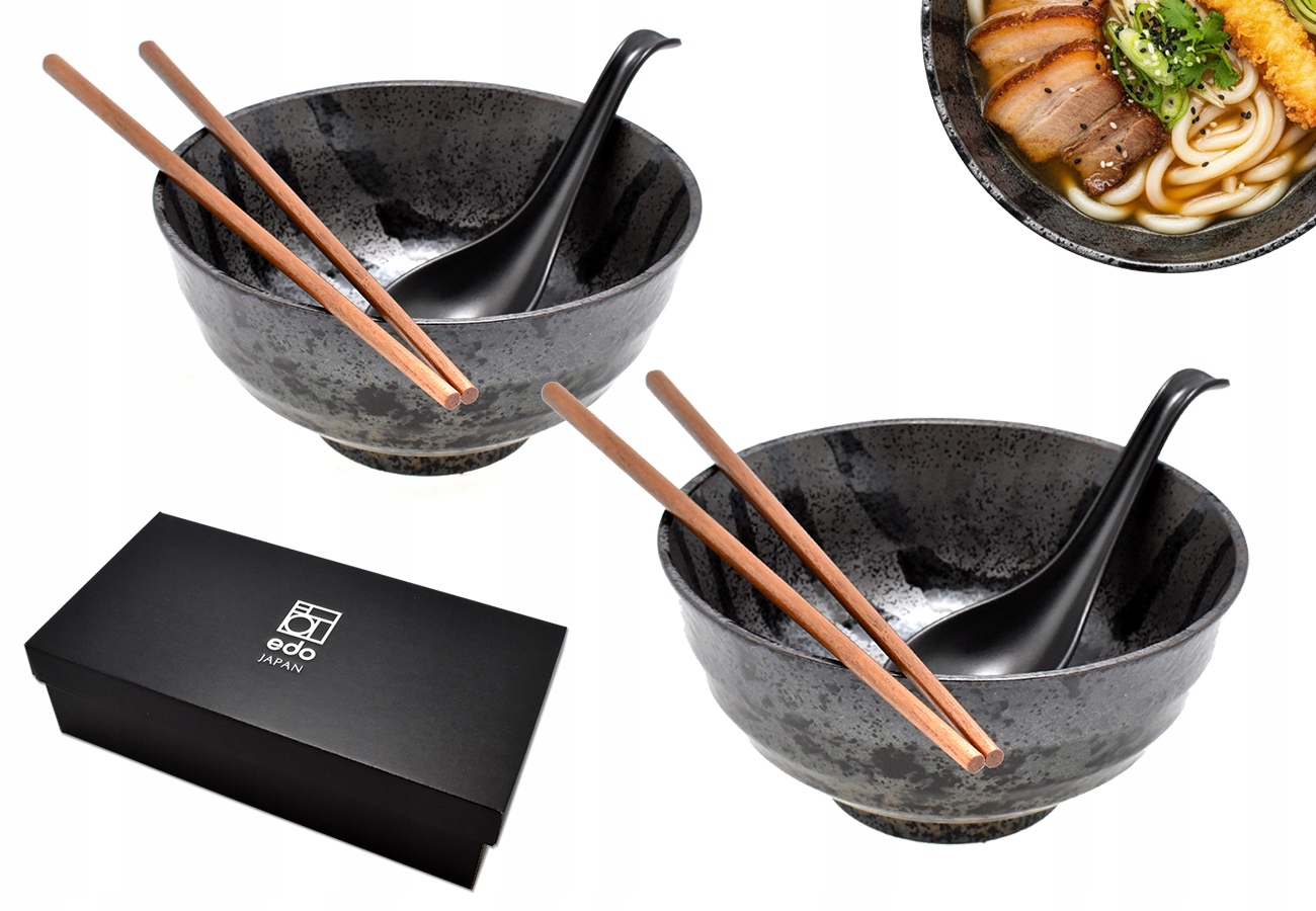 Sada 2 misek s lžícemi a paličkami Kemuri Black 800 ml Box