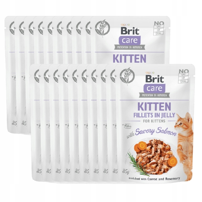 Levně Brit Care Cat Jelly Kitten Losos v želé pro koťata 20PAK 20x85 g
