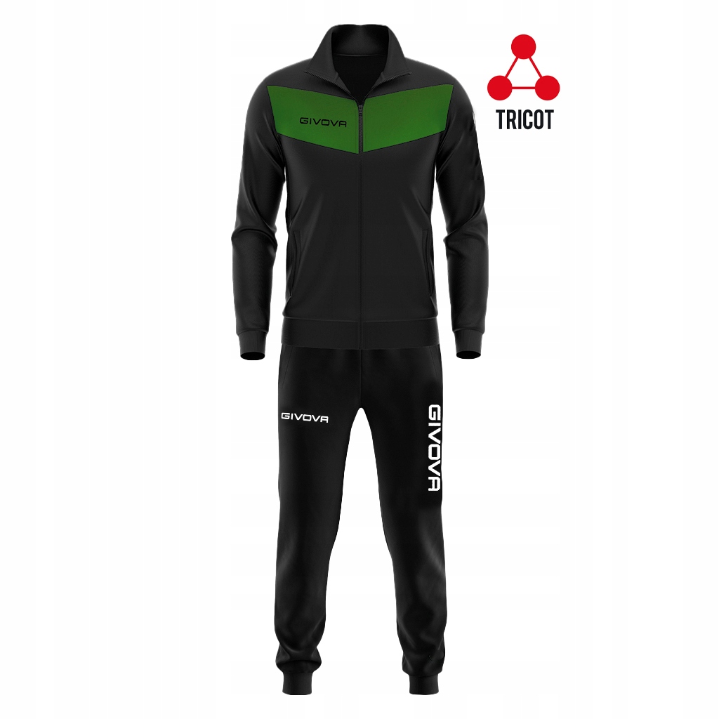 Dres Komplet Piłkarski Sportowy Givova Visa Czarno Zielony 1013 r.5XL