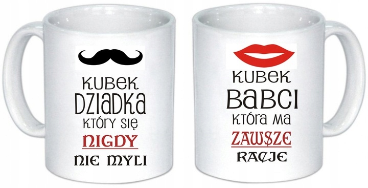 

Komplet Kubków dla Babci i Dziadka kartonik