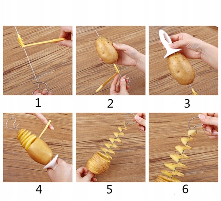 MASZYNKA KRAJALNICA ZAKRĘCONYCH ZIEMNIAKÓW SPIRALA Kolor biały