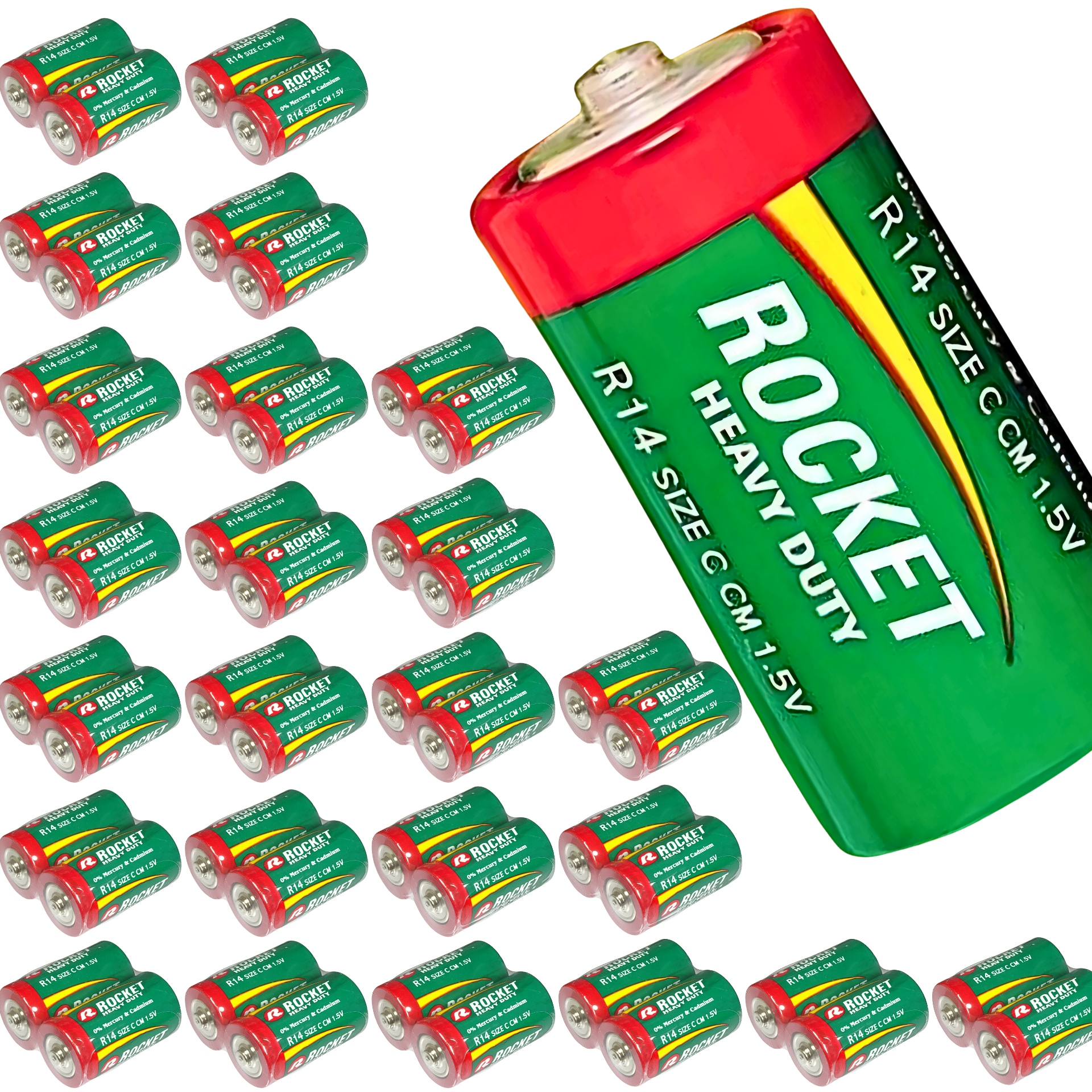 50x Baterie C R14 LR14 Set Silné Tužkové Baterie Výkonná MN1400 4014 1,5V