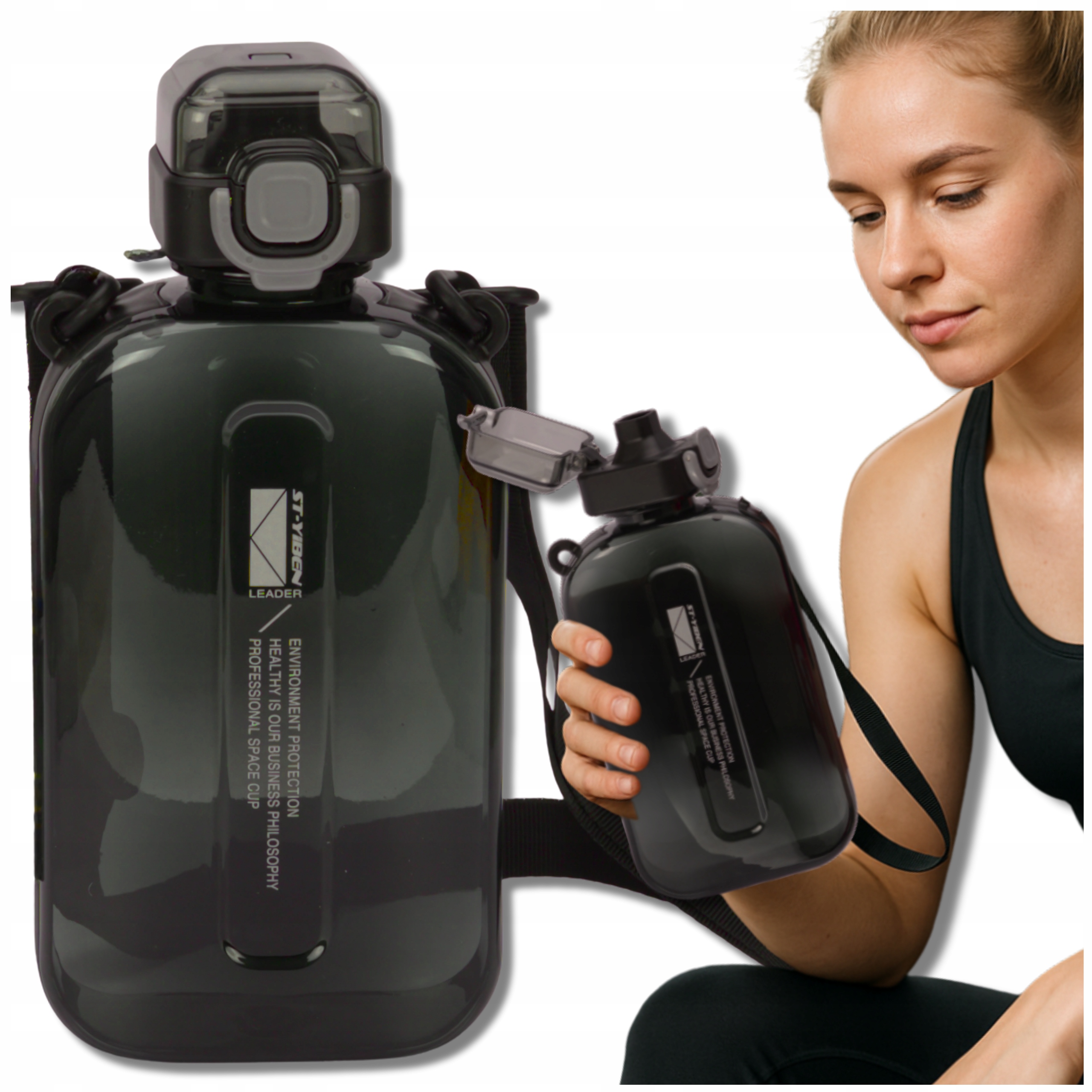 Butelka na wodę 750ml motywacyjna bidon sportowy szczelny Bpa Free Tressari