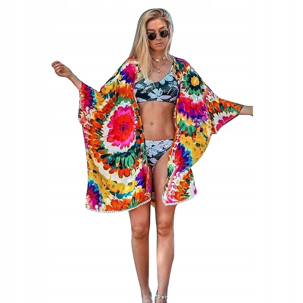Printed Summer Bikini Cover Up Suncreen Boho 14409746558 Allegro.pl