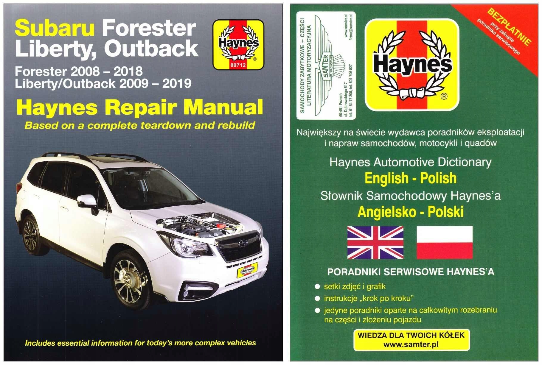 Subaru Forester Liberty Outback (2008-2019) instrukcja napraw