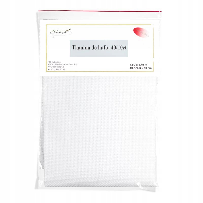 Kanva vyšívací látka Gobelinek Aida 10ct 100x140cm 40oček/10cm Bílá