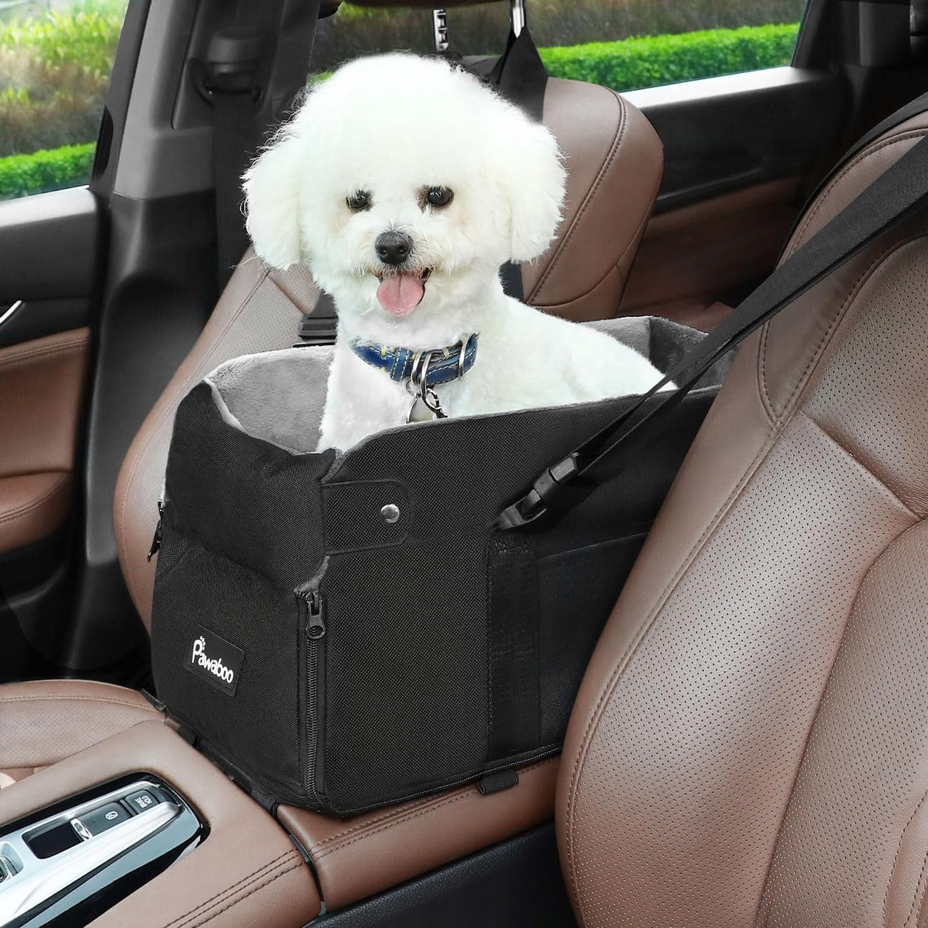 Pawaboo Autosedačka pro malé psy s vyvýšením černo šedá