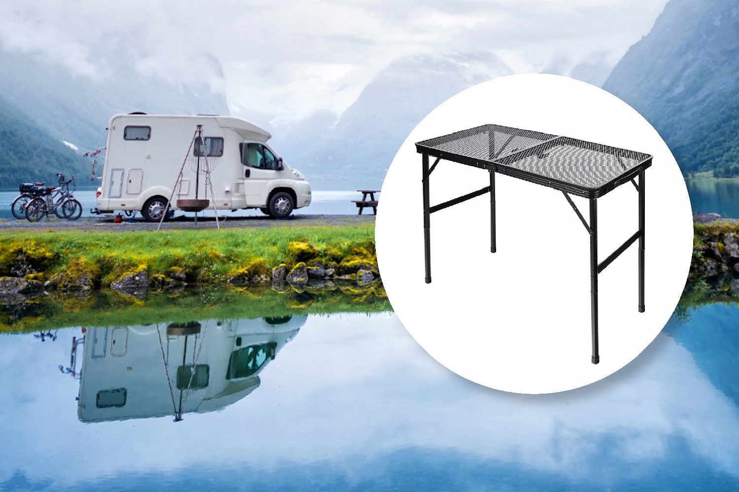 STÓŁ STOLIK CATERINGOWY TURYSTYCZNY składny REGULOWANY ALUMINIOWY 80x40 cm Kod producenta 80-40-BLACK