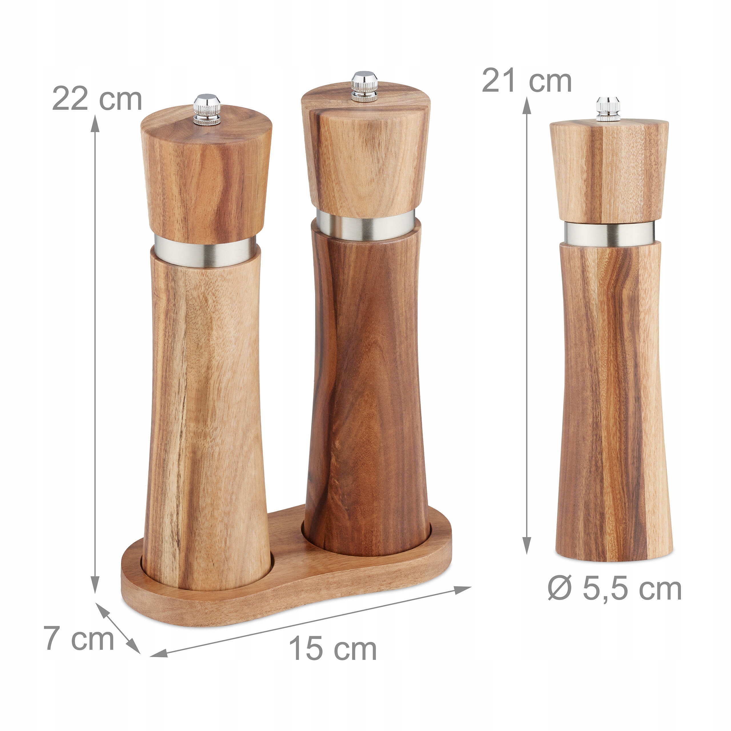 SOLNICZKA I PIEPRZNICZKA 2 W 1 RELAXDAYS, BRĄZOWA, DREWNIANA MŁYNEK Kod producenta 10045183