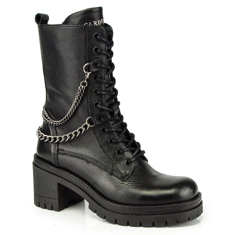 

Carinii B7569 Botki Workery Kozaki Skóra Czarne 38