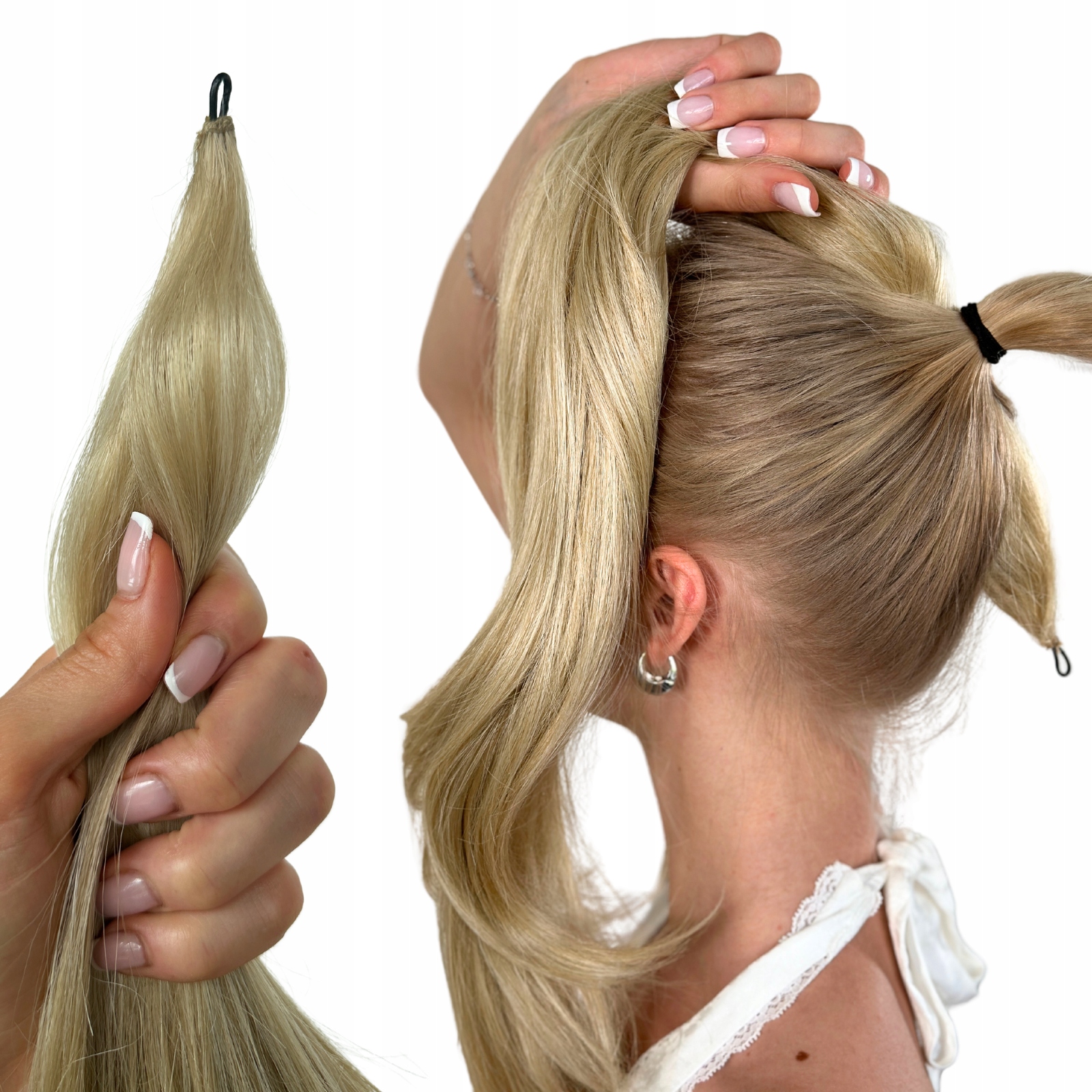 Doczepiany kucyk na drucie sztuczna kitka 50 cm szybki kucyk