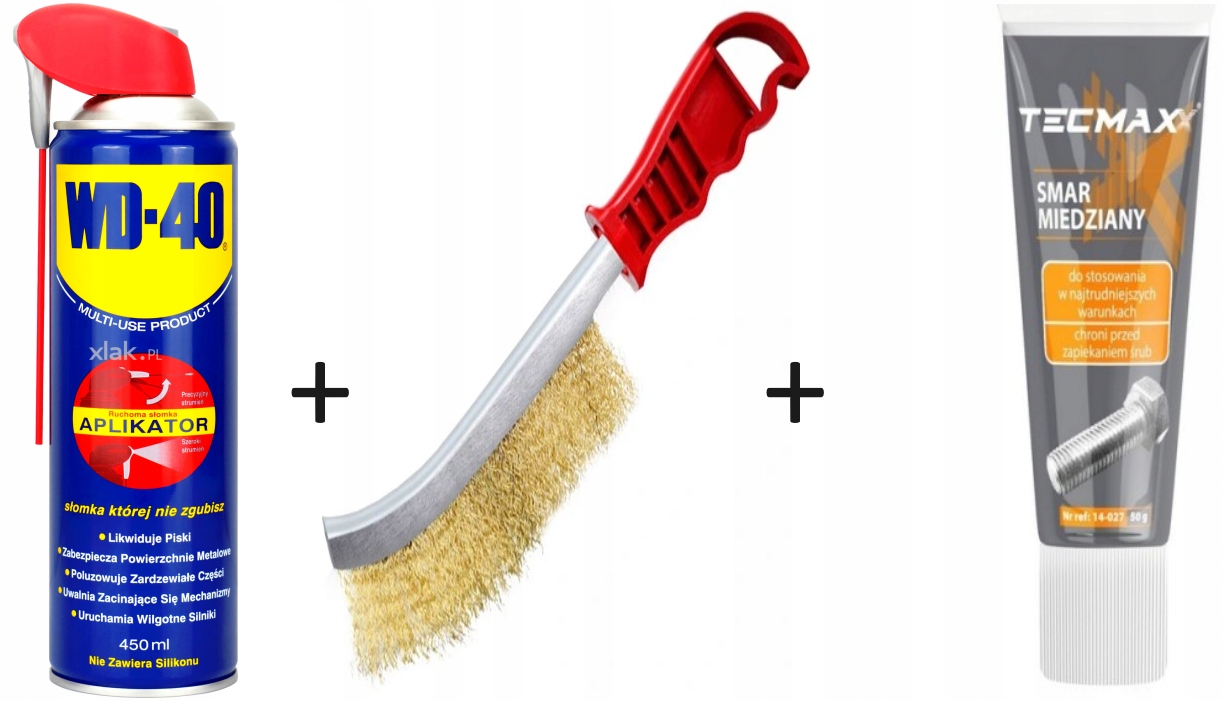 ZESTAW DRUCIAK + SMAR MIEDZIAŃY + Odrdzewiacz WD-40 WD40 SPRAY 450ML