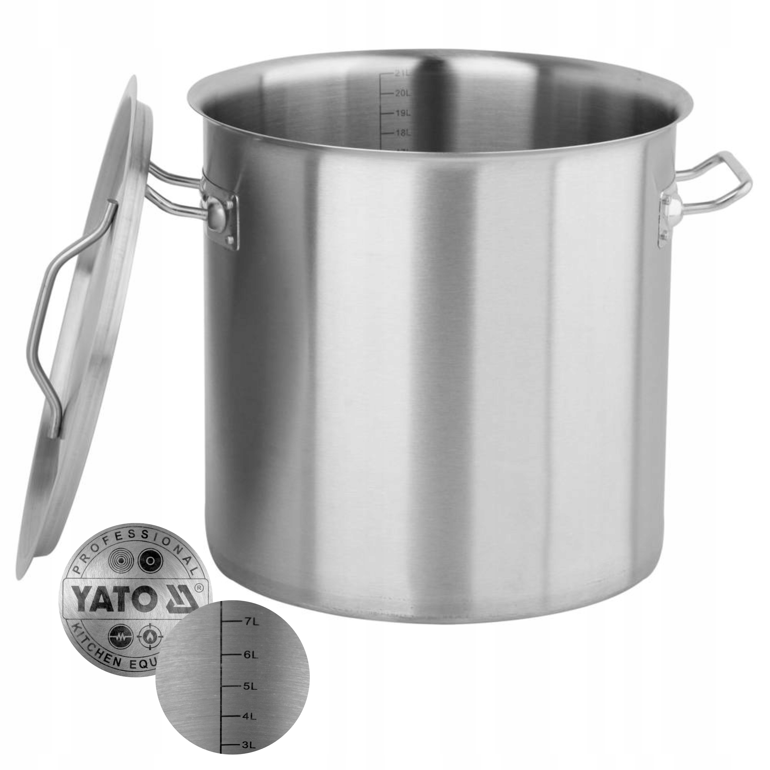 Yato Hrniec Vysoký Oceľový 21L 30cm Indukcia S Pokrievkou S Rozdeľovačkou 30x30cm