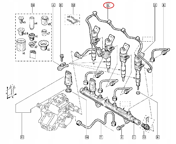 8200361444R - КАБЕЛЬ ПЕРЕЛИВА SCENIC II MEGANE II 1.9 DCI OE