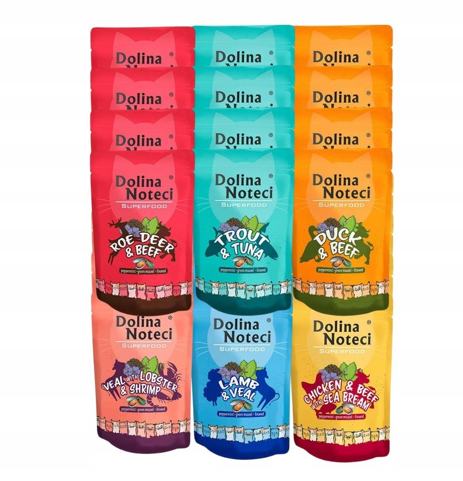 Dolina Noteci Superfood mokré krmivo pro kočky mix chutí 24x85g