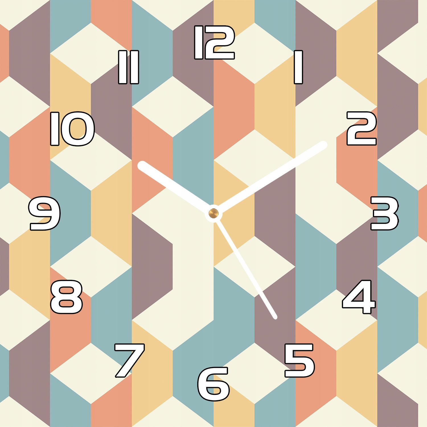 

Zegar szklany Retro wzór geometryczny 3D 30x30 cm