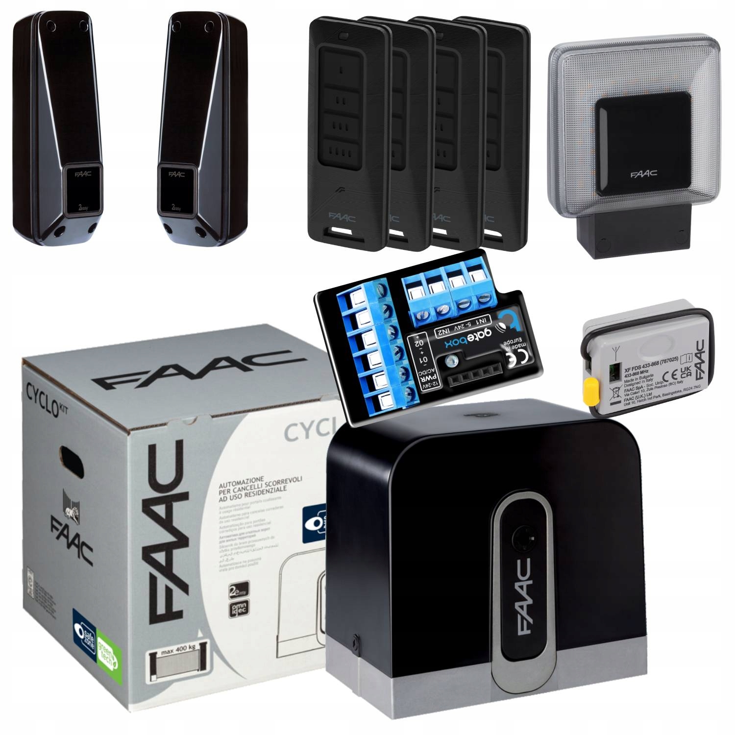 Faac Cyclo C720+ Modul WiFi Lampa+ Pilot 4ks pohon posuvné brány