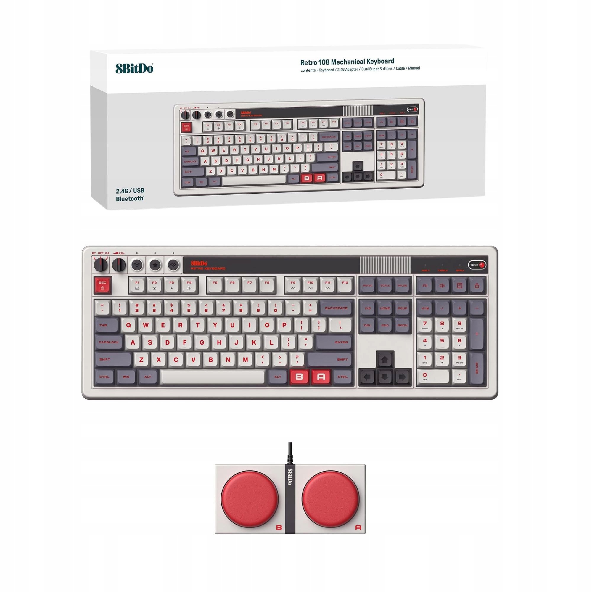Bezdrôtová Mechanická Herná Klávesnica 8BITDO Retro 108 N Edition