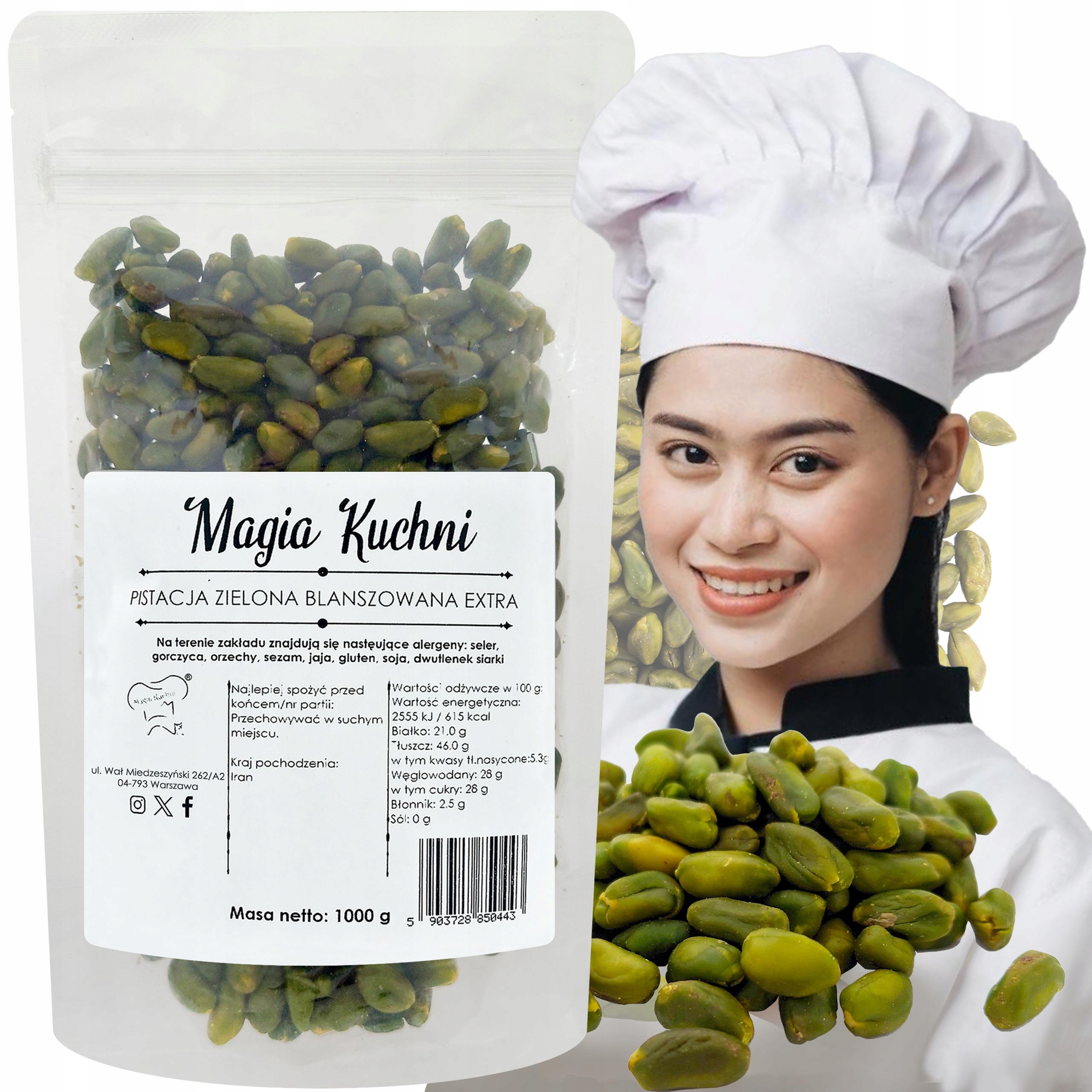 Levně Blanšírované Pistácie 1 kg Pistáciové ořechy Extra