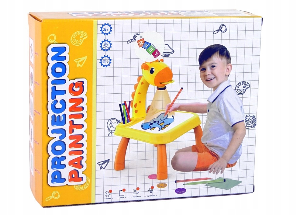 Tablica Projektor Rzutnik Do Nauki Rysowania Dinozaur Żółty Szerokość produktu 30 cm