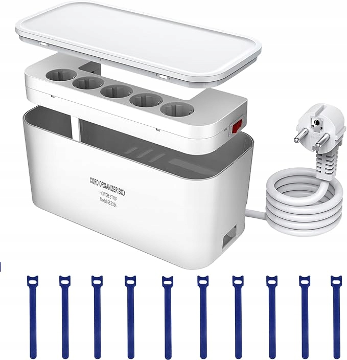 Organizer Box stacja ładowania listwą 5xAC 3xUSB 2m kabel
