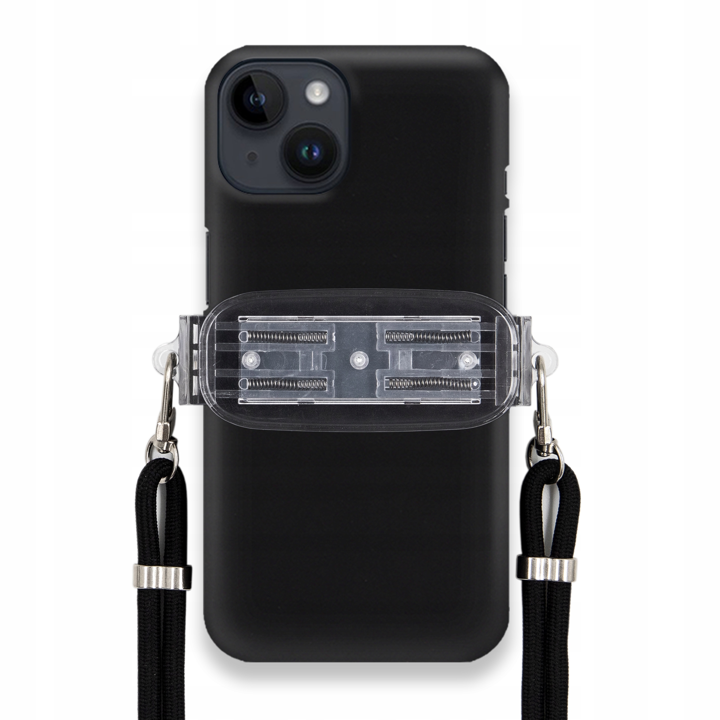 Puzdro Na Iphone 15 Smooth Case Ochrana Univerzálny Držiak Čierna Šnúrka